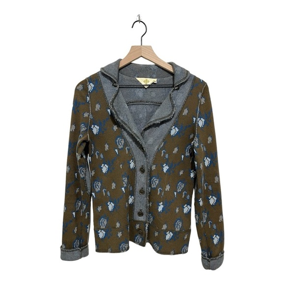 Anthropologie WHR Floral Design Boho Blazer Elbow Patches Hippie Jacket Size S - Picture 4 of 12